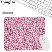 Pink Leopard Print Jauki galda paliktnis peles paliktnis klēpjdatora peles paliktnis tastatūra darbvirsmas aizsargs skolas biroja piederumi
