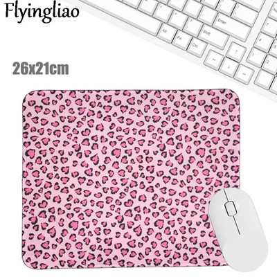 Pink Leopard Print Jauki galda paliktnis peles paliktnis klēpjdatora peles paliktnis tastatūra darbvirsmas aizsargs skolas biroja piederumi