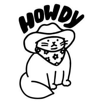Αστεία αυτοκόλλητα αυτοκινήτου Howdy Cat Design Αυτοκόλλητα παραθύρου αυτοκινήτου Αυτοκόλλητα Laptop Αυτοκόλλητα αδιάβροχα αξεσουάρ βινυλίου Διακοσμητικά