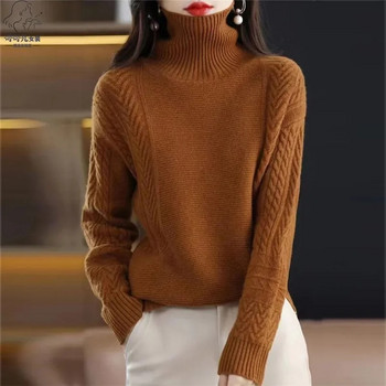 Γυναικείο πουλόβερ χειμωνιάτικο ζιβάγκο Γυναικείο 2023 Νέο μακρυμάνικο πλεκτό γυναικείο πουλόβερ πουλόβερ Γυναικεία μπλούζες από τρίκο