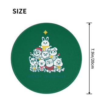 Подложка за мишка Kpop Stray Kids Skzoo Merry Christmas Kawaii Aesthetic Round Mousepad Custom Comfort Подложки за мишка с отлично качество