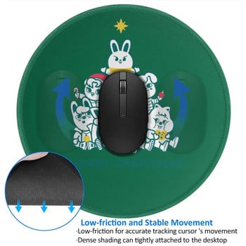 Подложка за мишка Kpop Stray Kids Skzoo Merry Christmas Kawaii Aesthetic Round Mousepad Custom Comfort Подложки за мишка с отлично качество