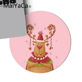 MaiYaCa Christmas elk Красива аниме кръгла подложка за мишка Game Mouse Pad кръгла подложка за мишка Anti Slip Gaming Mousepad 22x22cm