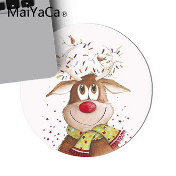MaiYaCa Christmas elk Красива аниме кръгла подложка за мишка Game Mouse Pad кръгла подложка за мишка Anti Slip Gaming Mousepad 22x22cm