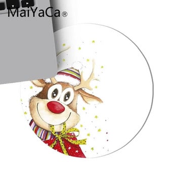 MaiYaCa Christmas elk Красива аниме кръгла подложка за мишка Game Mouse Pad кръгла подложка за мишка Anti Slip Gaming Mousepad 22x22cm