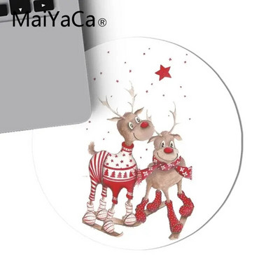 MaiYaCa Ziemassvētku alnis Skaists Anime apaļš peles paklājiņš Spēle Peļu paliktnis apaļš peles paklājiņš Pretslīdēšanas spēļu peles paliktnis 22x22cm