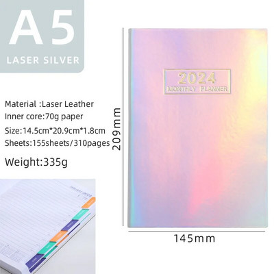 Σημειωματάριο 2024 A5 Ευρετήριο Σημειωματάριο 360 Ημερών Εβδομαδιαία Πρόγραμμα προγραμματισμού Ατζέντα Σημειωματάρια Γραφική ύλη Σχολικά προμήθειες