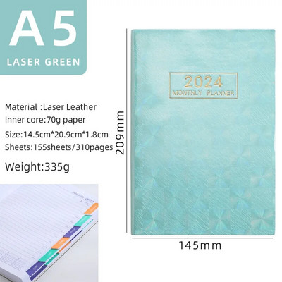 Σημειωματάριο 2024 A5 Ευρετήριο Σημειωματάριο 360 Ημερών Εβδομαδιαία Πρόγραμμα προγραμματισμού Ατζέντα Σημειωματάρια Γραφική ύλη Σχολικά προμήθειες