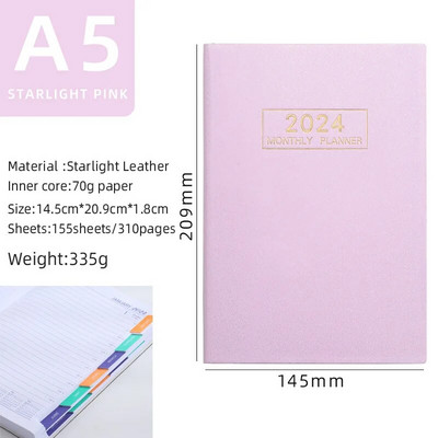 Σημειωματάριο 2024 A5 Ευρετήριο Σημειωματάριο 360 Ημερών Εβδομαδιαία Πρόγραμμα προγραμματισμού Ατζέντα Σημειωματάρια Γραφική ύλη Σχολικά προμήθειες