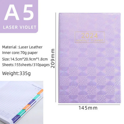 Σημειωματάριο 2024 A5 Ευρετήριο Σημειωματάριο 360 Ημερών Εβδομαδιαία Πρόγραμμα προγραμματισμού Ατζέντα Σημειωματάρια Γραφική ύλη Σχολικά προμήθειες