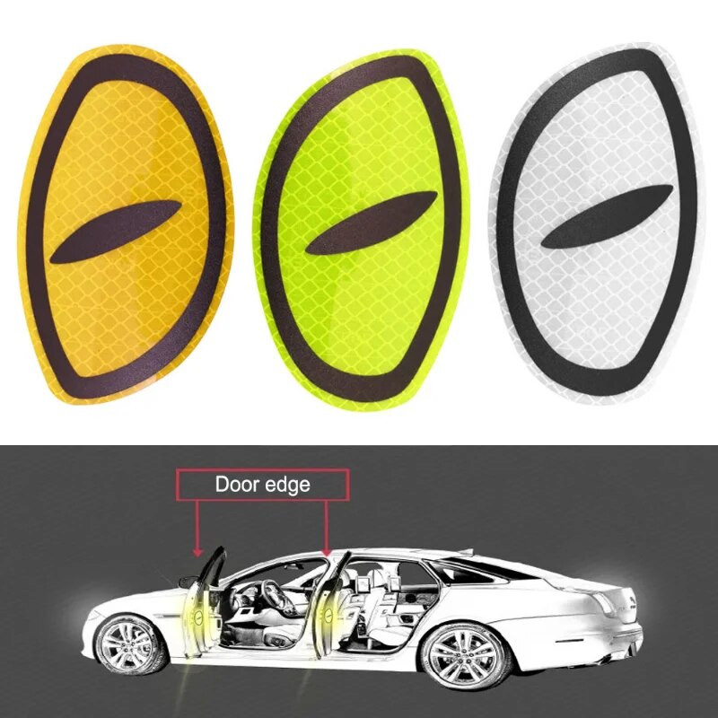 2db autós fényvisszaverő biztonsági figyelmeztető szalag macskaszem mintás éjszakai vezetésbiztonsági matricák teherautó motorkerékpár fényvisszaverő matricához