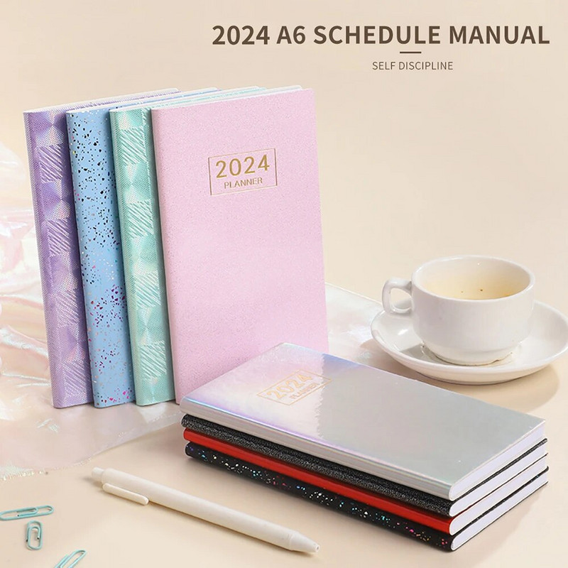 2024 Φορητό σημειωματάριο A6 Ημερολόγιο Εβδομαδιαίο πρόγραμμα προγραμματισμού ατζέντας Τετράδια Γραφική ύλη Σχολικά προμήθειες