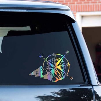 Mountain Compass Car Sticker Hot Fashion Adventure Sports Style Auto Body Window Styling Decoration Laser Decals Автомобилни аксесоари