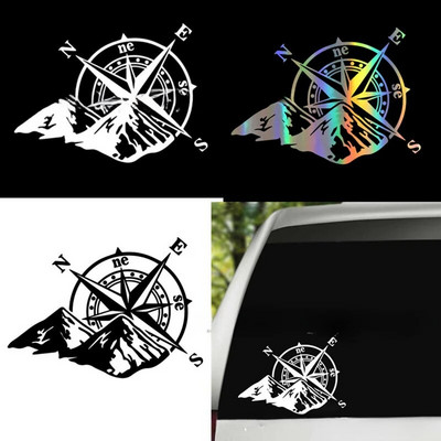 Αυτοκόλλητο αυτοκινήτου Mountain Compass Hot Fashion Adventure Sports Style Auto Body Styling Παράθυρο Διακόσμηση Χαλκομανίες λέιζερ Αξεσουάρ αυτοκινήτου