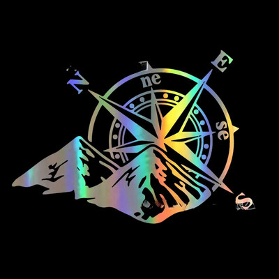 Αυτοκόλλητο αυτοκινήτου Mountain Compass Hot Fashion Adventure Sports Style Auto Body Styling Παράθυρο Διακόσμηση Χαλκομανίες λέιζερ Αξεσουάρ αυτοκινήτου