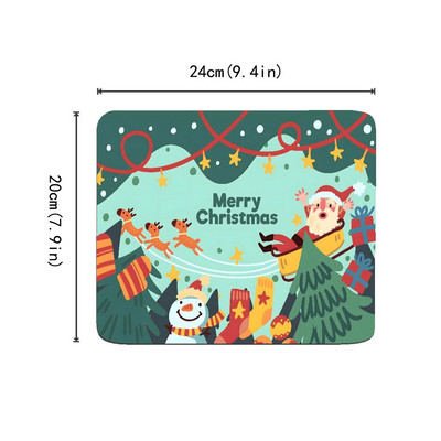 Ziemassvētku dzīvnieki Ziemassvētku vecīša raksti Peļu paliktnis Mīļi mini neslīdoši gumijas spēļu peles paliktņi mājām Ziemassvētku dāvanas Ēdienu paklājiņš 24x20cm