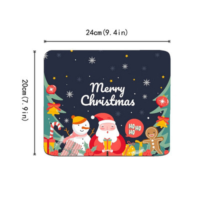 Ziemassvētku dzīvnieki Ziemassvētku vecīša raksti Peļu paliktnis Mīļi mini neslīdoši gumijas spēļu peles paliktņi mājām Ziemassvētku dāvanas Ēdienu paklājiņš 24x20cm