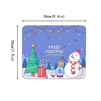Ziemassvētku dzīvnieki Ziemassvētku vecīša raksti Peļu paliktnis Mīļi mini neslīdoši gumijas spēļu peles paliktņi mājām Ziemassvētku dāvanas Ēdienu paklājiņš 24x20cm