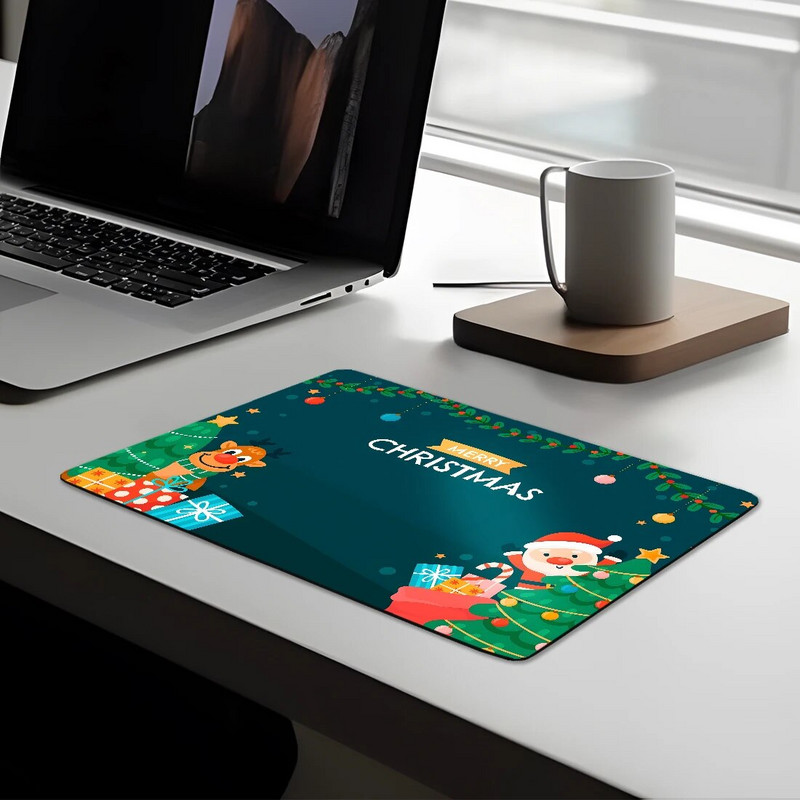 Ziemassvētku dzīvnieki Ziemassvētku vecīša raksti Peļu paliktnis Mīļi mini neslīdoši gumijas spēļu peles paliktņi mājām Ziemassvētku dāvanas Ēdienu paklājiņš 24x20cm