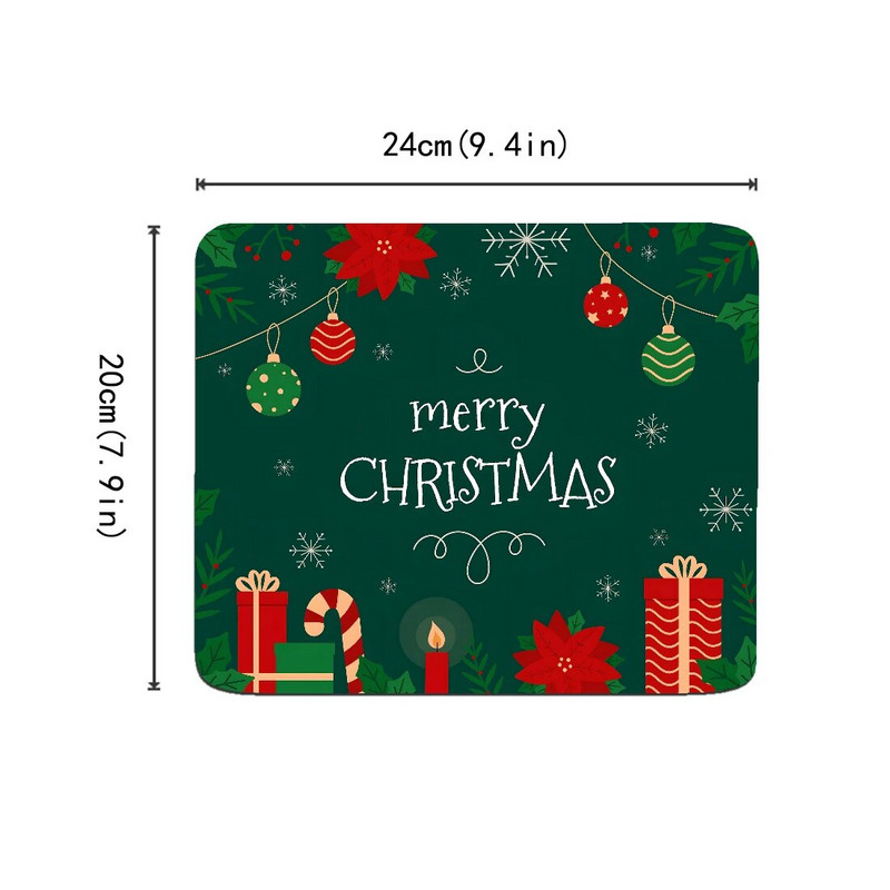 Ziemassvētku dzīvnieki Ziemassvētku vecīša raksti Peļu paliktnis Mīļi mini neslīdoši gumijas spēļu peles paliktņi mājām Ziemassvētku dāvanas Ēdienu paklājiņš 24x20cm