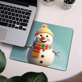 Karikatūra Sniegavīrs Ziemassvētku vecīša Peļu paliktnis Neslīdošs Gumijas Merry Christmas Gaming Peļu paliktņi birojam Mājas Dāvanas Ēdienu paklājiņš 24x20cm