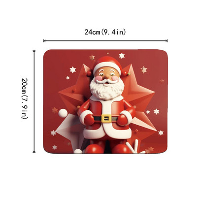 Karikatūra Sniegavīrs Ziemassvētku vecīša Peļu paliktnis Neslīdošs Gumijas Merry Christmas Gaming Peļu paliktņi birojam Mājas Dāvanas Ēdienu paklājiņš 24x20cm