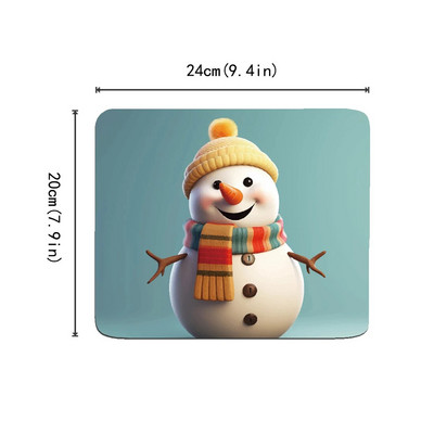 Karikatūra Sniegavīrs Ziemassvētku vecīša Peļu paliktnis Neslīdošs Gumijas Merry Christmas Gaming Peļu paliktņi birojam Mājas Dāvanas Ēdienu paklājiņš 24x20cm