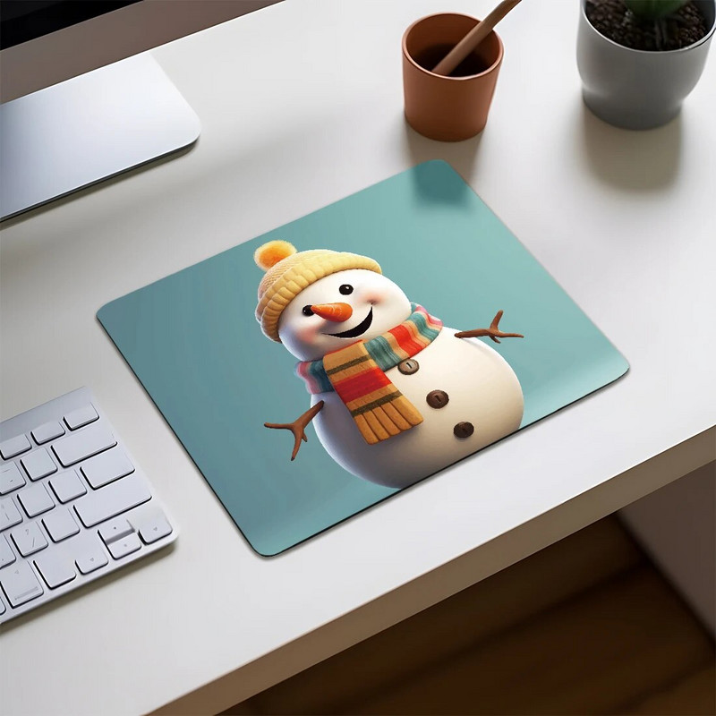 Karikatūra Sniegavīrs Ziemassvētku vecīša Peļu paliktnis Neslīdošs Gumijas Merry Christmas Gaming Peļu paliktņi birojam Mājas Dāvanas Ēdienu paklājiņš 24x20cm