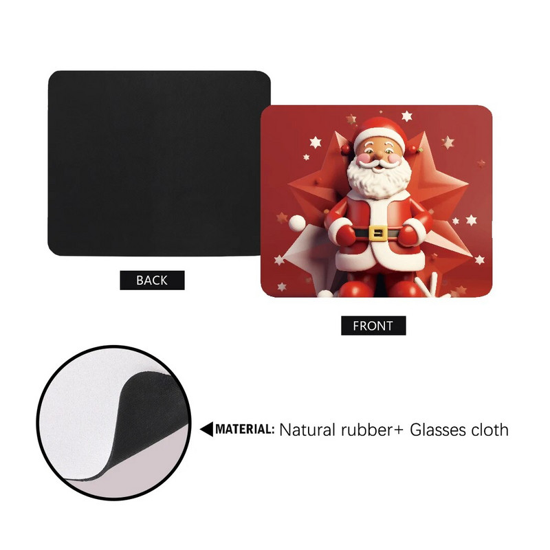 Karikatūra Sniegavīrs Ziemassvētku vecīša Peļu paliktnis Neslīdošs Gumijas Merry Christmas Gaming Peļu paliktņi birojam Mājas Dāvanas Ēdienu paklājiņš 24x20cm