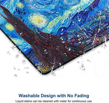 Ποντίκι ποντικιού ελαιογραφία με Van Gogh Starry Sky Premium υφή Mousepad αδιάβροχη αντιολισθητική βάση από καουτσούκ για φορητό υπολογιστή γραφείου