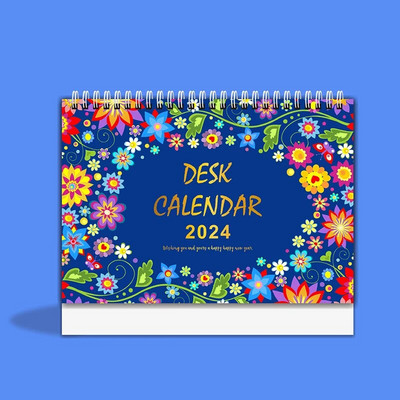 2024 English Vertical Desk Calendar 18 μήνες 365 ημέρες Αντίστροφη μέτρηση Μηνιαίος προγραμματισμός Σημειωματάριο Ημερολόγιο Διακόσμηση επιφάνειας εργασίας γραφείου