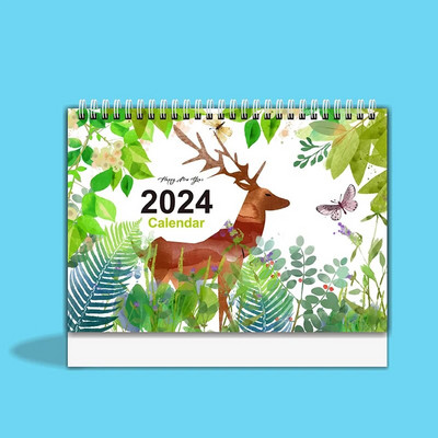 2024 English Vertical Desk Calendar 18 μήνες 365 ημέρες Αντίστροφη μέτρηση Μηνιαίος προγραμματισμός Σημειωματάριο Ημερολόγιο Διακόσμηση επιφάνειας εργασίας γραφείου