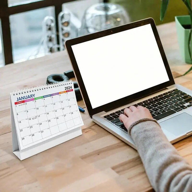2024 English Vertical Desk Calendar 18 μήνες 365 ημέρες Αντίστροφη μέτρηση Μηνιαίος προγραμματισμός Σημειωματάριο Ημερολόγιο Διακόσμηση επιφάνειας εργασίας γραφείου