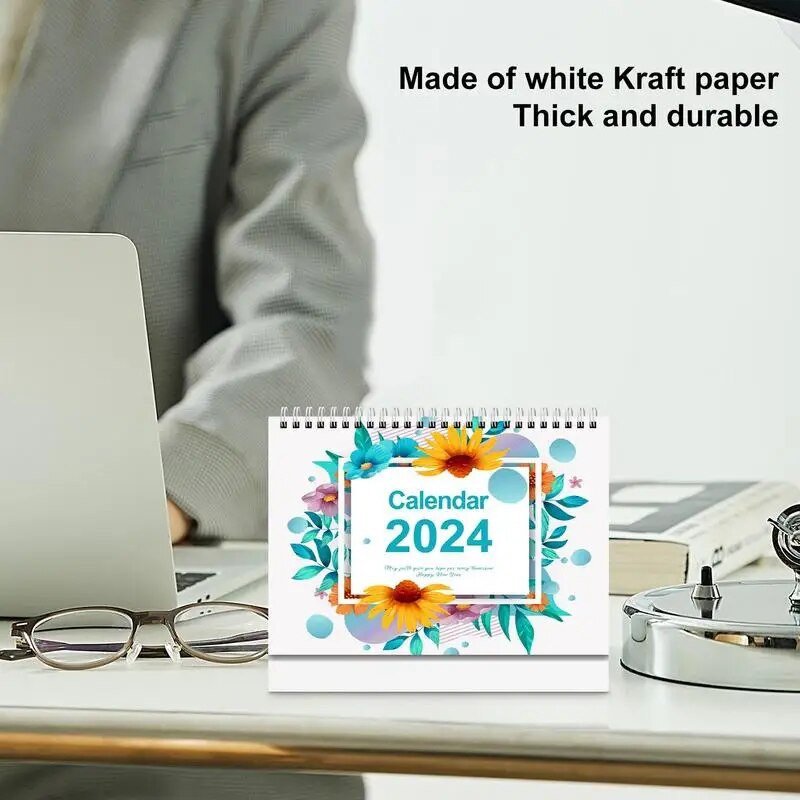 2024 English Vertical Desk Calendar 18 μήνες 365 ημέρες Αντίστροφη μέτρηση Μηνιαίος προγραμματισμός Σημειωματάριο Ημερολόγιο Διακόσμηση επιφάνειας εργασίας γραφείου