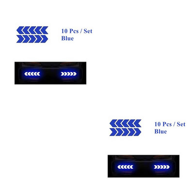 10 buc. Autocolant pentru cadru de bicicletă, săgeată, autocolant reflectorizant pentru mașină, motocicletă, autocolant pentru bicicletă, pentru siguranță, pentru ciclism, bandă reflectivă, accesorii pentru biciclete