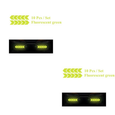 10 buc. Autocolant pentru cadru de bicicletă, săgeată, autocolant reflectorizant pentru mașină, motocicletă, autocolant pentru bicicletă, pentru siguranță, pentru ciclism, bandă reflectivă, accesorii pentru biciclete