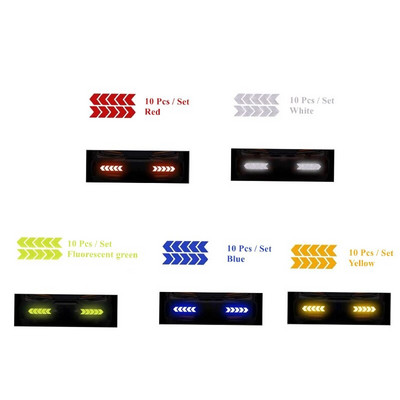 10 buc. Autocolant pentru cadru de bicicletă, săgeată, autocolant reflectorizant pentru mașină, motocicletă, autocolant pentru bicicletă, pentru siguranță, pentru ciclism, bandă reflectivă, accesorii pentru biciclete