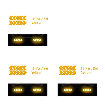 10 buc. Autocolant pentru cadru de bicicletă, săgeată, autocolant reflectorizant pentru mașină, motocicletă, autocolant pentru bicicletă, pentru siguranță, pentru ciclism, bandă reflectivă, accesorii pentru biciclete