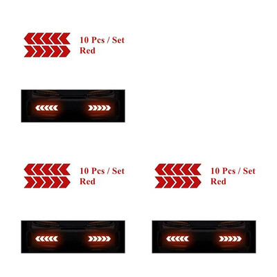 10 buc. Autocolant pentru cadru de bicicletă, săgeată, autocolant reflectorizant pentru mașină, motocicletă, autocolant pentru bicicletă, pentru siguranță, pentru ciclism, bandă reflectivă, accesorii pentru biciclete