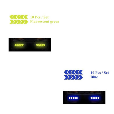 10 buc. Autocolant pentru cadru de bicicletă, săgeată, autocolant reflectorizant pentru mașină, motocicletă, autocolant pentru bicicletă, pentru siguranță, pentru ciclism, bandă reflectivă, accesorii pentru biciclete