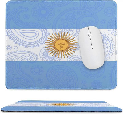 Argentina Paisley lipu hiirematt õmmeldud servaga libisemiskindla kummialuse hiirepadi veekindel hiirematt 9,8"x11,8" tolli