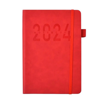 PU kožený program 2024, módny A5 papiernictvo, týždenný zápisník, denný týždenný plánovač