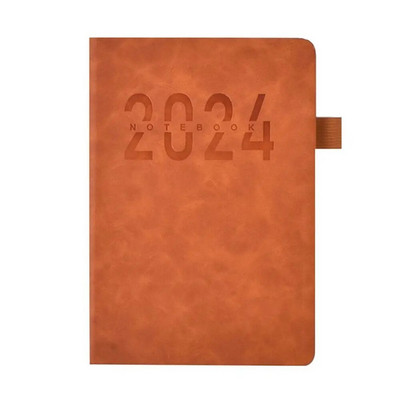 PU kožený program 2024, módny A5 papiernictvo, týždenný zápisník, denný týždenný plánovač