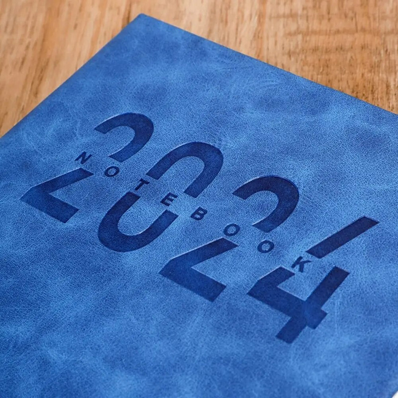 PU kožený program 2024, módny A5 papiernictvo, týždenný zápisník, denný týždenný plánovač