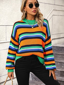 Πλεκτά Πλεκτά Πουλόβερ Fitshinling Fashion Ριγέ Πουλόβερ Χειμερινά Γυναικεία μπλουζάκια Vintage Νέα σε γυναικεία γυναικεία ζέρσεϊ