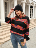 Fitshinling Vintage Γυναικείο Πλεκτό Πλεκτό Πλεκτό Πλεκτό Πλεκτό Πλεκτό με Ριγέ Πουλόβερ Ζέρσεϊ Μόδα Νέα Πλεκτά Πουλόβερ Γυναικών Χειμώνα