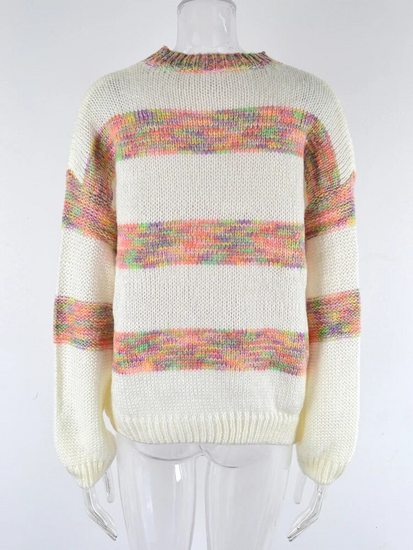 Fitshinling Vintage Γυναικείο Πλεκτό Πλεκτό Πλεκτό Πλεκτό Πλεκτό Πλεκτό με Ριγέ Πουλόβερ Ζέρσεϊ Μόδα Νέα Πλεκτά Πουλόβερ Γυναικών Χειμώνα