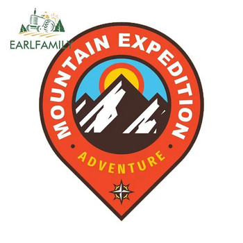 Αυτοκόλλητο ταξιδιωτικού αυτοκινήτου EARLFAMILY Expedition Ποτέ μην σταματάτε να εξερευνάτε τα αυτοκόλλητα JDM εκτός δρόμου Διακόσμηση πορτμπαγκάζ πίσω παρμπρίζ Αστεία επιγραφή αυτοκινήτου