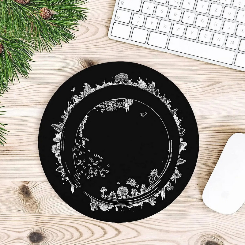 Bonsai koks Enso Circle Birds peles paliktnis ar neslīdošu gumijas pamatni, mazgājami peles paliktņi spēļu datoriem klēpjdatoru peles birojam