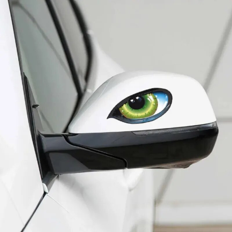 Automašīnu radošās atstarojošas automašīnu uzlīmes atpakaļskata spogulis acis smieklīgas uzlīmes 3D skrāpējumi, lai bloķētu multfilmu dekoratīvos piederumus